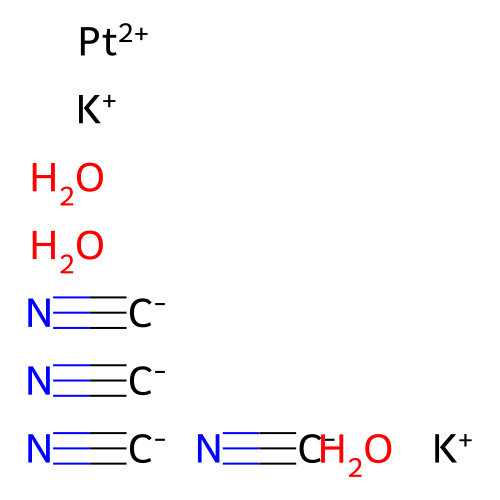四氰基铂(<em>II</em>)酸钾<em>三水</em>合物，14323-36-5，99.9% (metals basis), Pt ≥44.9% 