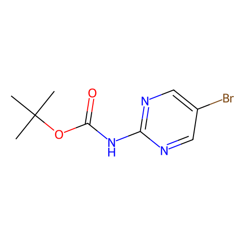 <em>2</em>-(<em>N</em>-BOC-氨基)-5-溴嘧啶，883231-23-0，95%