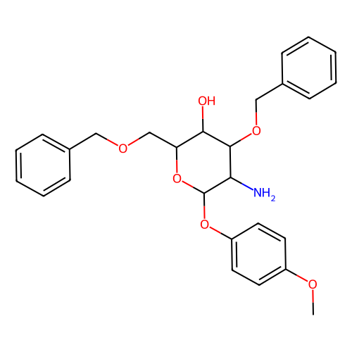 4-甲氧苯基-2-氨基-3,6-二-O-<em>苄基</em>-2-脱氧-β-<em>D</em>-<em>吡</em><em>喃</em><em>葡萄糖苷</em>，1272755-07-3，≥95%