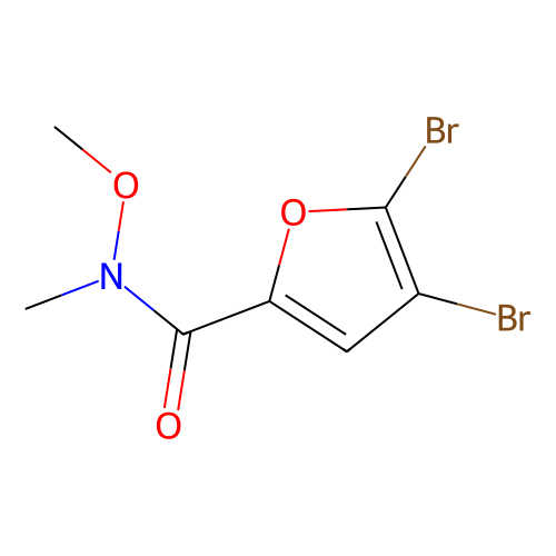 4,5-二溴-<em>N</em>-<em>甲</em><em>氧基</em>-<em>N</em>-<em>甲基</em>-2-呋喃<em>甲酰胺</em>，502639-02-3，96%