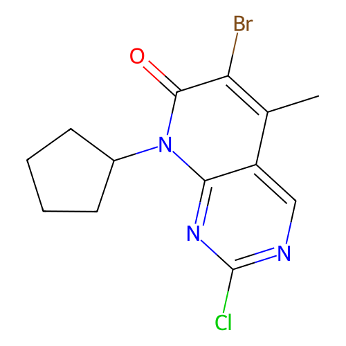 <em>6</em>-溴-<em>2</em>-氯-8-环戊基-5-<em>甲基</em><em>吡啶</em><em>并</em>[<em>2</em>,3-d]<em>嘧啶</em>-7(8H)-<em>酮</em>，1016636-76-2，97%