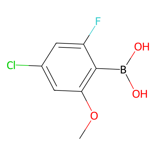 (4-<em>氯</em>-2-氟-<em>6</em>-甲氧基<em>苯基</em>)<em>硼酸</em>（含不等量酸酐），1628684-10-5，97%