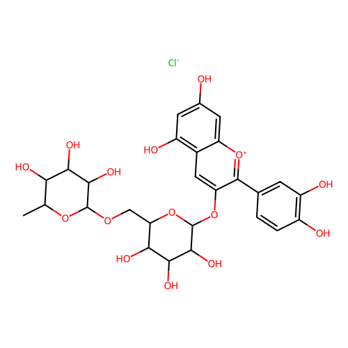 花青素鼠李葡糖苷，<em>18719-76-1</em>，分析标准品