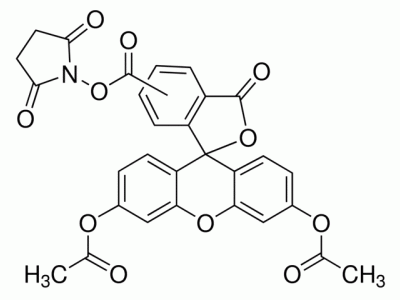 5(6)-羧基二乙酸荧光素琥珀酰亚胺酯（CFDA），150347-59-4，≥90% (HPLC),用于荧光分析