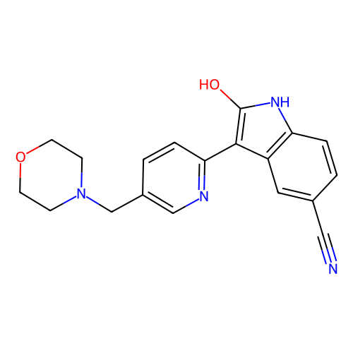 2-羟基-3-[5-[(吗啉-4-基)甲基]吡啶-2-基]-1H-吲哚-5-甲腈(<em>AZD1080</em>)，612487-72-6，≥98%