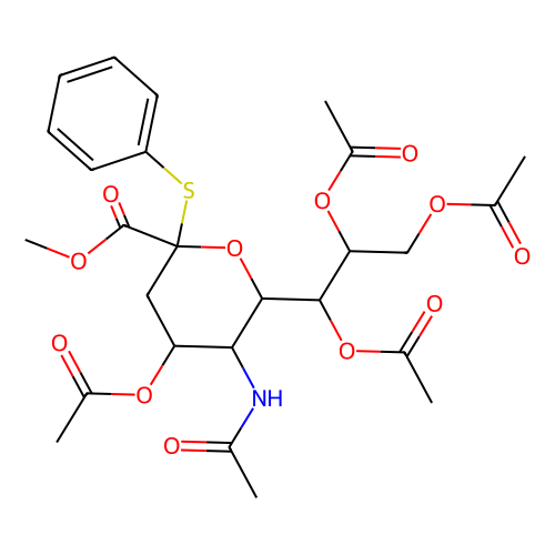 5-乙酰氨基-4,7,8,9-四-<em>O</em>-乙酰基-3,5-二脱氧-<em>2</em>-S-苯基-<em>2</em>-硫代-D-甘油-D-半乳-<em>2</em>-吡喃神经氨酸甲酯，155155-64-9，97%(sum of isomers)