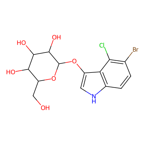 <em>5</em>-<em>溴</em>-<em>4</em>-<em>氯</em>-<em>3</em>-<em>吲哚</em><em>基</em>-β-D-吡喃葡萄糖苷，15548-60-4，97%