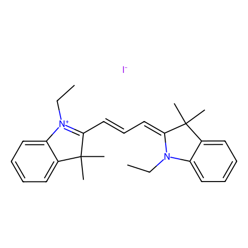 1,1'-二乙基-<em>3,3,3</em>',<em>3</em>'-四甲基吲哚菁碘化物，14696-39-0，98%