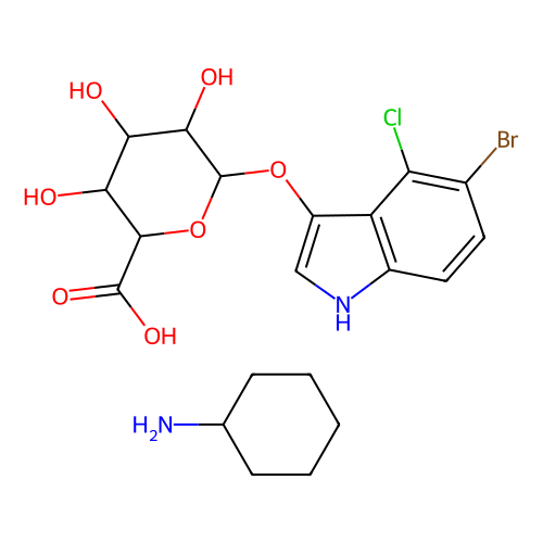 <em>5</em>-<em>溴</em>-<em>4</em>-<em>氯</em>-<em>3</em>-<em>吲哚</em><em>基</em>-β-D-葡糖苷酸环己胺<em>盐</em>（X-GlcA），114162-64-0，99%