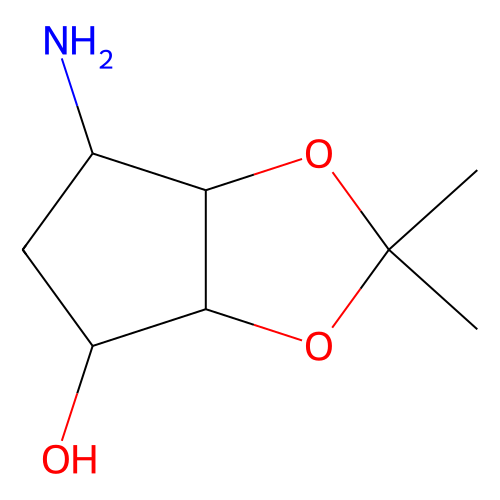 (3aR,<em>4</em>S,<em>6</em>R,<em>6</em>aS)-<em>6</em>-氨基-<em>2</em>,2-<em>二甲基</em>-六氢环戊基[d] [1,3]二恶酚-<em>4</em>-醇，155899-66-4，97%