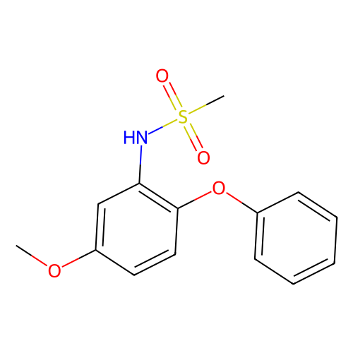 N-(<em>5</em>-<em>甲</em><em>氧基</em>-<em>2</em>-苯<em>氧基</em>苯基)<em>甲</em>磺酰胺，123664-84-6，98%