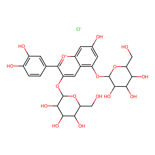氯化失车菊素-3,5-<em>O</em>-双<em>葡萄糖苷</em>，2611-67-8，≥90%