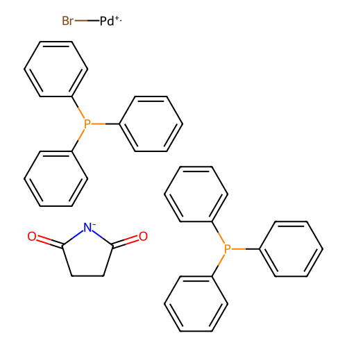 反式-溴(N-琥珀<em>酰</em>亚胺基)双(<em>三</em><em>苯基</em><em>膦</em>)钯(<em>II</em>)，251567-28-9，≧95%
