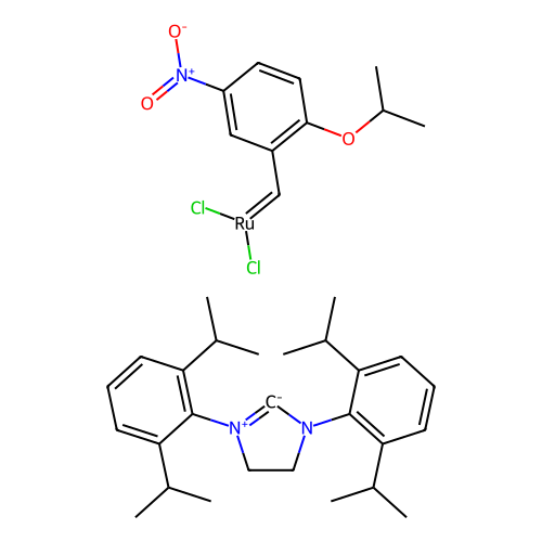 1,3-双（<em>2</em>,6-二<em>异</em><em>丙基</em>苯基）<em>咪唑</em>啉-<em>2</em>-亚烷基）（<em>2</em>-<em>异</em>丙氧基-5-硝基亚苄基）二氯化钌（II）[Nitro-Grela SiPr]，928795-51-1