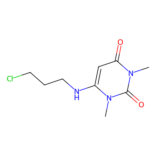 <em>6</em>-[(<em>3</em>-<em>氯</em>丙基)氨基]-1,3-二<em>甲基</em><em>尿嘧啶</em>，34654-81-4，≥98.0%