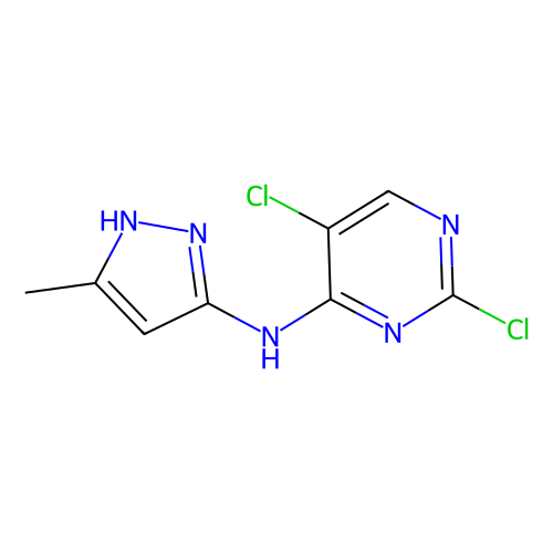 2,5-二氯--<em>N</em>-(5-<em>甲基</em>-1H-<em>吡唑</em>-<em>3</em>-基)-4-<em>氨基</em>嘧啶，543712-81-8，97%