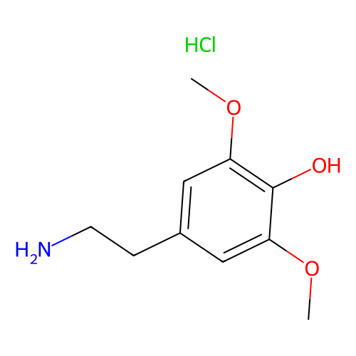 3,5-二甲氧基-4-羟基<em>苯乙胺</em>盐酸盐，2176-14-9，97%