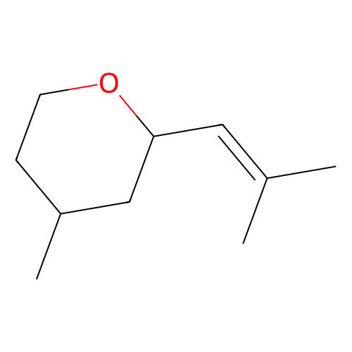 4-甲基-2-(2-甲基-<em>1</em>-丙烯基)四氢吡喃 (cis-, trans-混合物)，<em>16409-43-1</em>，>97.0%(GC)