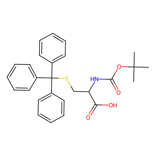 N-叔丁氧<em>羰基</em>-<em>S</em>-三苯甲基-<em>L</em>-<em>半胱氨酸</em>，21947-98-8，99%