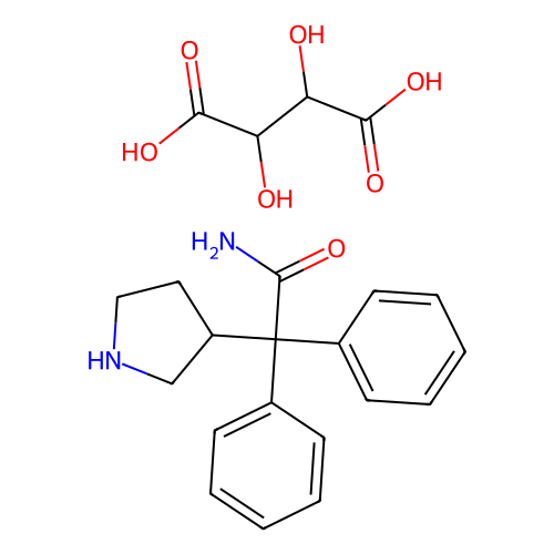 <em>3</em>-(S)-(+)-(1-<em>氨基</em>甲酰基-1,1-二苯基甲基)<em>吡咯烷</em>-1-(+)-酒石酸盐，134002-26-9，98%
