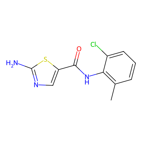 2-氨基-<em>N</em>-(2-<em>氯</em>-6-甲基<em>苯基</em>)噻唑-5-<em>甲酰胺</em>，302964-24-5，>98.0%