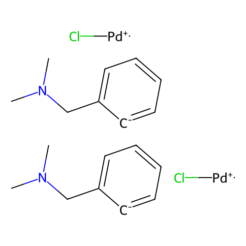 二-μ-氯双[2-[(二甲<em>氨基</em>)<em>甲基</em>]苯基-C,<em>N</em>]二钯(Ⅱ)，18987-<em>59</em>-2，98%