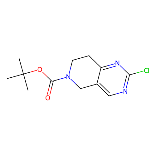 <em>2</em>-<em>氯</em>-5H,6H,<em>7H</em>,8H-吡啶<em>并</em>[<em>4,3-d</em>]<em>嘧啶</em>-6-羧酸叔丁酯，1092352-55-0，97%