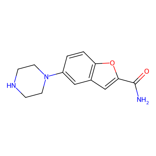 5-(哌嗪-<em>1</em>-基)<em>苯</em><em>并</em><em>呋喃</em>-<em>2</em>-甲酰胺，183288-46-2，97%