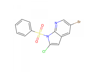 5-溴-2-氯-1-(苯磺酰基)-1H-吡咯并[2,3-b]吡啶，1299607-35-4，97%