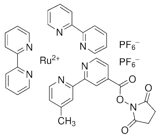 双(联<em>吡啶</em>)-4'-甲基-4-羰基<em>吡啶</em>钌-N-琥珀酰亚胺酯双六氟磷酸酯，136724-<em>73-7</em>，≥97%