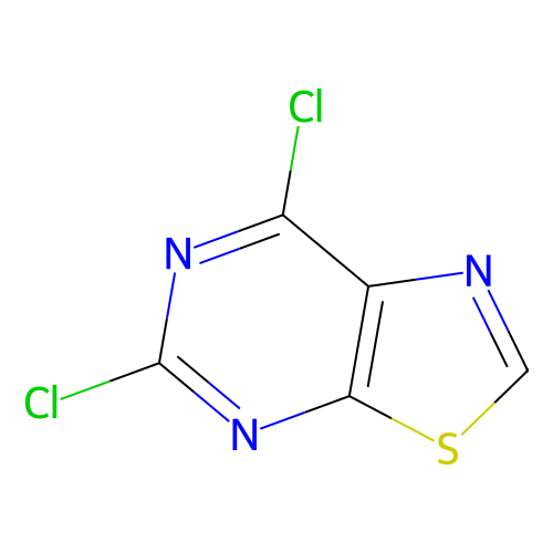 <em>5</em>,7-二氯-[1,<em>3</em>]<em>噻唑</em><em>并</em>[<em>5,4-d</em>]嘧啶，13479-88-4，97%