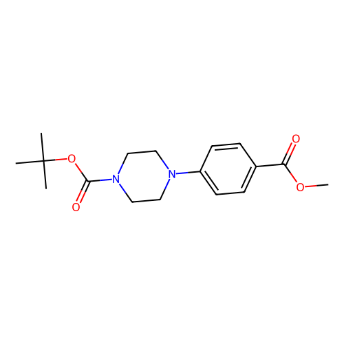 1-Boc-<em>4</em>-(<em>4</em>-甲氧<em>羰基</em>苯基)哌嗪，158985-36-5，97%