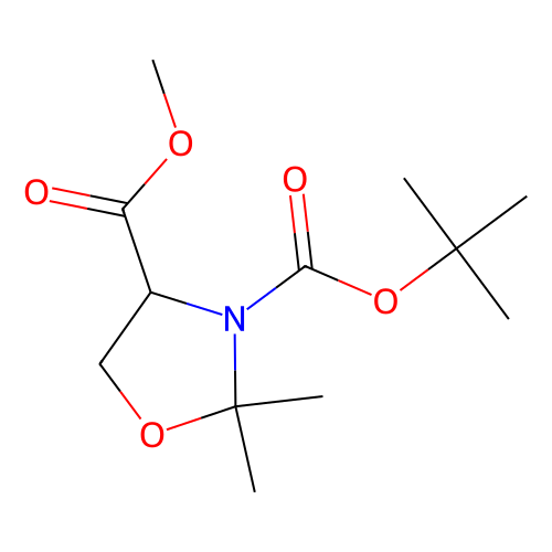 (R)-(+)-<em>3</em>-Boc-2,2-<em>二甲基</em>-<em>4</em>-恶唑烷<em>羧酸</em>甲酯，95715-<em>86</em>-9，96%
