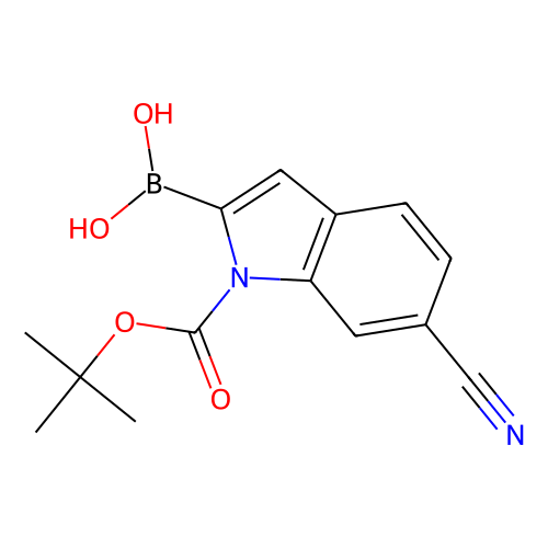 1-BOC-6-氰基<em>吲哚</em>-2-<em>硼酸</em>（含不等量酸酐），913835-67-3，97%