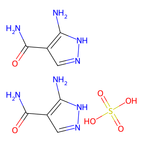 <em>3</em>-氨基-4-<em>甲酰胺</em>基<em>吡唑</em>半硫酸盐，27511-79-1，98%