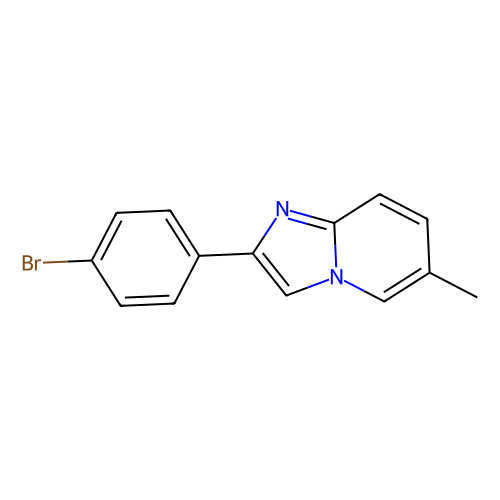 <em>2</em>-(<em>4</em>-<em>溴</em><em>苯基</em>)-6-甲基咪唑并[1,2-a]<em>吡啶</em>，1023-01-4，97%