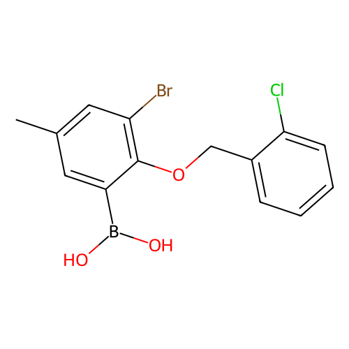 3-溴-<em>2</em>-(<em>2</em>′-<em>氯</em>苄氧基)-5-甲基<em>苯基</em><em>硼酸</em>(含数量不等的酸酐)，849052-17-1，95%