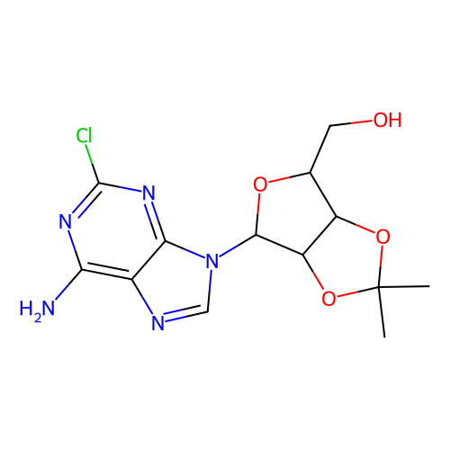 <em>2</em>-<em>氯</em>-<em>2</em>',<em>3</em>'-O-异丙<em>亚基</em>腺苷，24639-06-3，98%