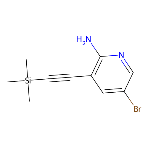 5-<em>溴</em>-3-((<em>三甲基</em>甲<em>硅烷</em>基)<em>乙炔</em><em>基</em>)吡啶-<em>2</em>-胺，905966-34-9，95%