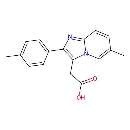 6-甲基-2-(4-甲基<em>苯基</em>)<em>咪唑</em><em>并</em>[<em>1</em>,2-a]<em>吡啶</em>-<em>3</em>-乙酸，189005-44-5，98%