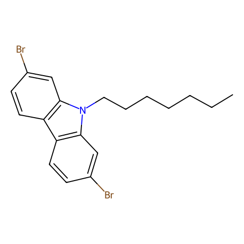2,7-二溴-9-<em>庚基</em>-9H-咔唑，1173071-58-3，>98.0%(GC)