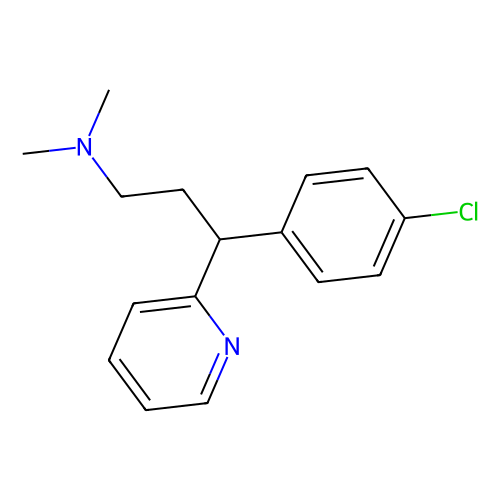 <em>3</em>-(4-氯<em>苯基</em>)-N,N-<em>二</em>甲基-<em>3</em>-(吡啶-2-基)<em>丙</em>-1-<em>胺</em>，132-22-9，93%