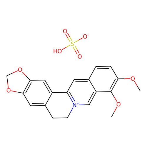 <em>Berberine</em> <em>Sulfate</em>(Hydrate)，633-66-9，10mM in DMSO