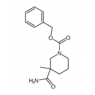 <em>1</em>-​piperidinecarboxylic <em>acid</em>, <em>3</em>-​(aminocarbonyl)​-​<em>3</em>-​<em>methyl</em>-​, phenylmethyl <em>ester</em>