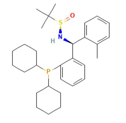 [S(<em>R</em>)]-N-[(S)-(<em>2</em>-甲基<em>苯基</em>)[<em>2</em>-(二环己基膦)<em>苯基</em>]甲基]-<em>2</em>-叔丁基亚磺酰胺，≥95%