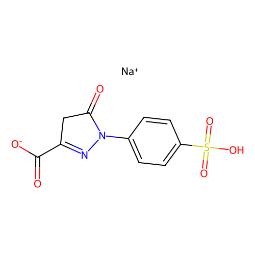 3-羧基-1-(<em>4</em>-磺酸苯基)-<em>5</em>-吡唑啉<em>酮</em>钠盐，52126-51-<em>9</em>，>98.0%