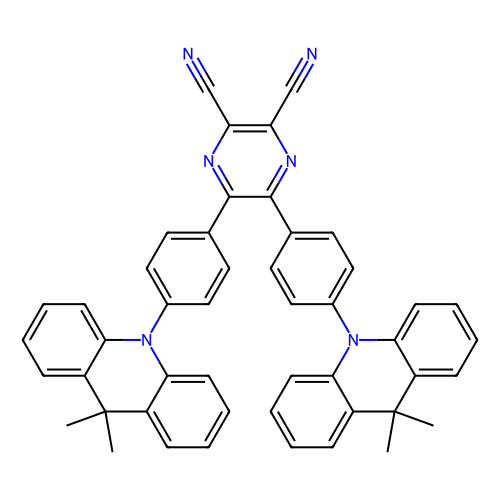 5,6-双[4-(<em>9</em>,9-二甲基-<em>9</em>,10-二氢<em>吖啶</em>)苯基]-2,3-二氰基吡嗪，1883400-34-7，98%，Sublimed