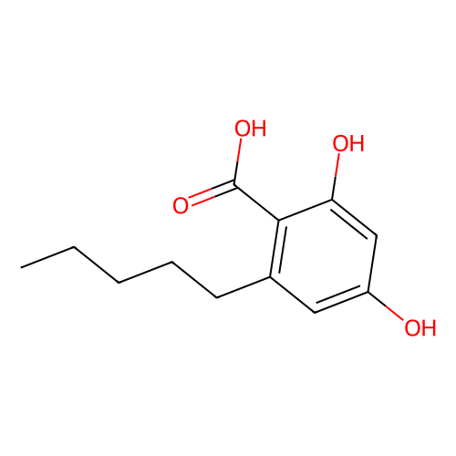 2,4-二羟基-6-戊基苯甲酸，<em>491</em>-72-5，98%