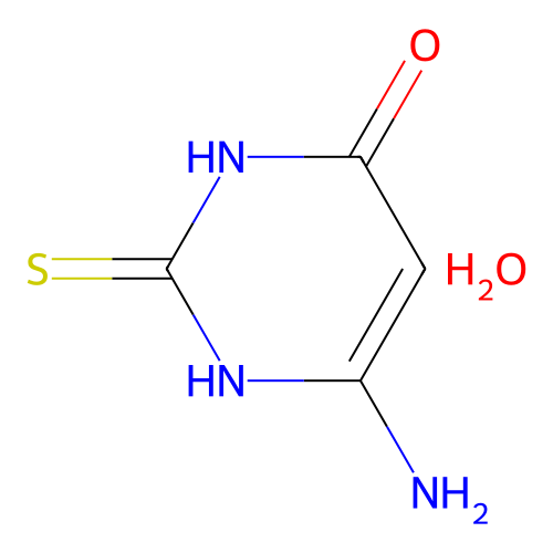 <em>4</em>-<em>氨基</em>-<em>6</em>-羟基-2-<em>巯基</em><em>嘧啶</em>水合物，65802-56-<em>4</em>，>98.0%