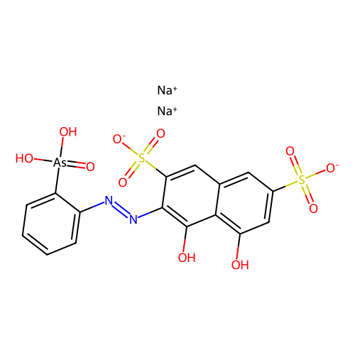 3-[(2-胂酸苯基)<em>偶氮</em>]-4,5-二羟基-2,7-萘二磺酸二钠盐，3547-38-4，90%